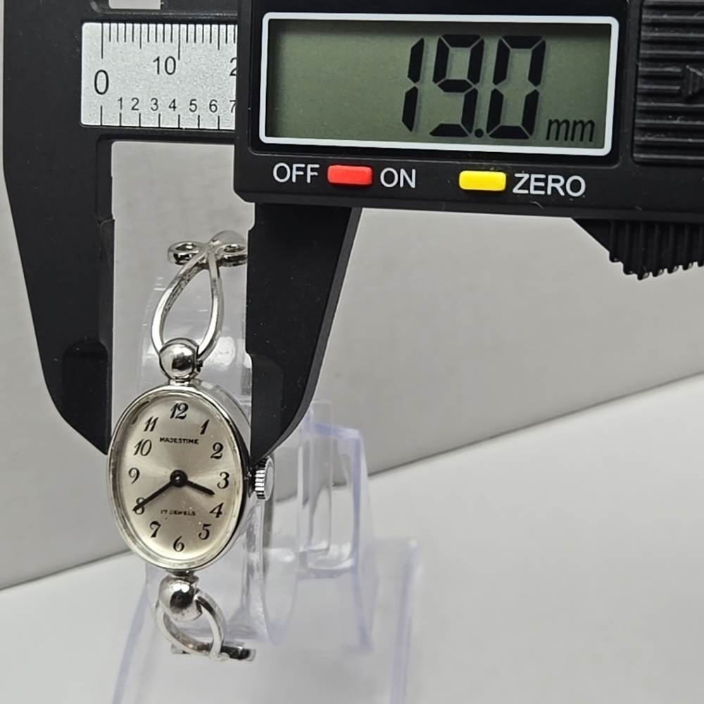 Womens Majestime Manual Wind Silver Cuff Watch Vintage Style Classic Runs - Picture 4 of 10